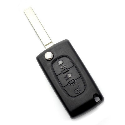 Citroen / Peugeot 307 - Carcasa tip cheie briceag cu 3 butoane, lama VA2-SH3, fara suport baterie foto