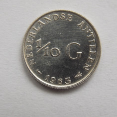 1/10 GULDEN 1963 ANTILELE OLANDEZE-argint