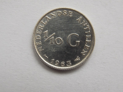 1/10 GULDEN 1963 ANTILELE OLANDEZE-argint foto