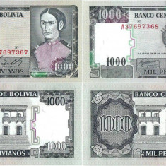 2 × 1982 ( 25 VI ) , 1,000 pesos bolivianos ( P-167a.1 ) - Bolivia - stare UNC