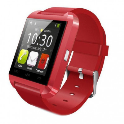 Smartwatch Techstar&amp;reg; U8+, Bluetooth, Ecran LCD 1.44inch, Conectare Telefon, Pedometru, Rosu foto