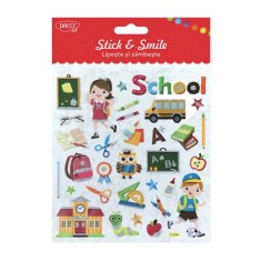 Abtibilduri Daco Lipeste si Zambeste, Model Scoala, 32 Buc/Set, Abtibilduri DACO Model Scoala, Autocolante Copii, Stickere Decorative, Stickere pentru foto