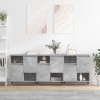 VidaXL Servante, 3 piese, gri beton, lemn prelucrat