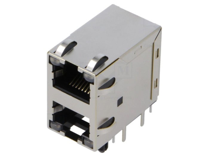 Conector RJ45 ecranat, 8p8c THT
