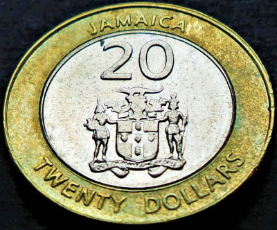 Moneda exotica - bimetal 20 DOLARI - JAMAICA, anul 2008 *cod 12 foto