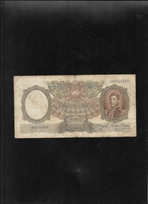 Rar! Argentina 5000 Pesos 1962(69) seria18074678 foto