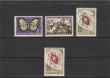 ROMANIA 1956 LP 413 LP 413 a INSECTE DAUNATOARE CU EROARE 1,75 LEI ROSU VIOLET CULOARE SCHIMBATA SI CARABUSUL DEPLASAT SERIE MNH