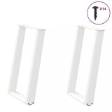 vidaXL Picioare de masă &icirc;n formă de U, 2 buc., alb, 50x(72-73) cm, oțel 4012785