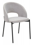 Set 2 scaune, Helsinki, Mauro Ferretti, 51 x 53 x 80 cm, placaj/metal/textil, gri/negru