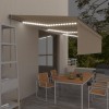 Copertină retractabilă manual cu stor&amp;LED, crem, 6x3 m