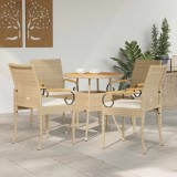 vidaXL Scaune de grădină cu pernă 4 pcs Bej și alb crem 42025887