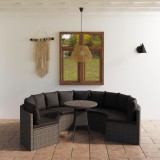 vidaXL Set mobilier de grădină cu perne, 7 piese, gri, poliratan 3064891