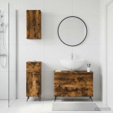 Cumpara ieftin Set de cabinet pentru baie cu 3 piese BREDA Stejar fumuriu