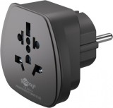 Adaptor universal UK, USA la Europa Negru, Goobay 94028