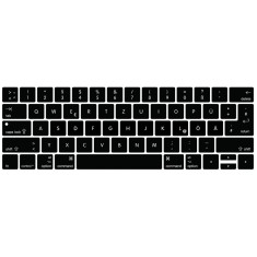 Protectie din silicon pentru tastatura, model limba germana, culoare neagra, compatibila cu MacBook PRO 13 15 inch cu Touch Bar pentru Model A2159 A19