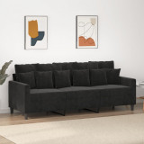 VidaXL Canapea cu 3 locuri, Negru, 180 cm, catifea 359318