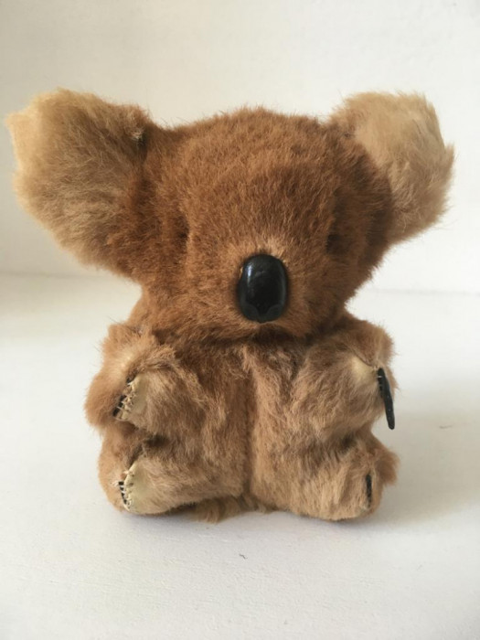 * Jucarie veche Koala, Vintage, blana naturala, 12cm, ochi de sticla