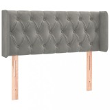 Cumpara ieftin Tablie de pat cu aripioare gri deschis 103x16x78/88 cm catifea