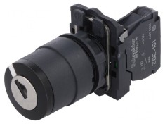 Comutator rotativ cu cheie 22mm 2NO negru XB5AG41