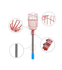 Culegator de fructe metalic, 240 cm cu maner telescopic foto