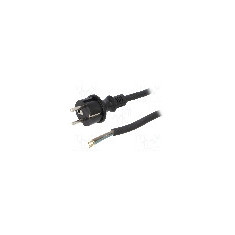 Cablu alimentare AC, 2m, 3 fire, culoare negru, cabluri, CEE 7/7 (E/F) mufa, SCHUKO mufa, PLASTROL - W-97212
