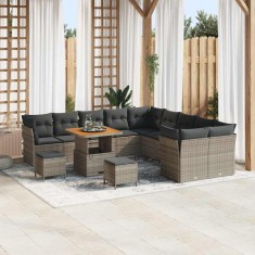 vidaXL Set de canapele pentru grădină 13 pcs Gri 80 x 80 x 71 cm 3363493