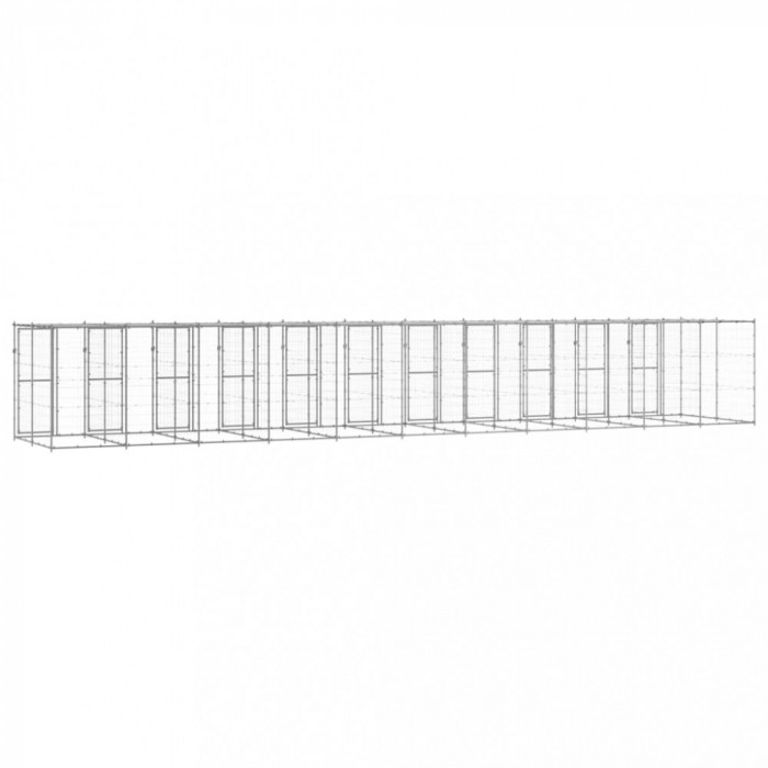 Padoc c&acirc;ini de exterior cu acoperiș, 29,04 m&sup2;, oțel galvanizat