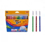 Set 18 carioci lavabile cu varf mediu , BIC KIDS