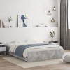 VidaXL Cadru de pat cu sertare, gri beton, 140x190 cm, lemn prelucrat 3207304