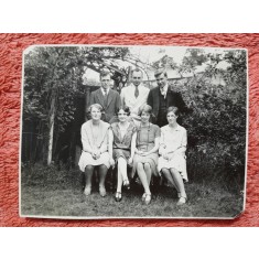 Fotografie, familie la ceai party, Cambridge 1927, gradina din 19 Pretoria Rd, parintii lui Geo (dr. Litarczek, parintele radiologiei romanesti)