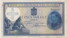 ROMANIA 5000 lei 1931 SUPRATIPAR 1940 SERIE FRACTIE F foto