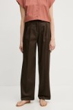 MAX&amp;Co. pantaloni femei, culoarea maro, drept, high waist, 2516131114200