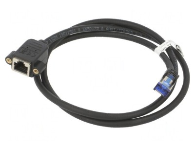 Prelungitor RJ45 S/FTP 6a 1m LSZH negru 27AWG foto