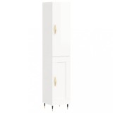 Dulap inalt, alb extralucios, 34,5x34x180 cm, lemn prelucrat