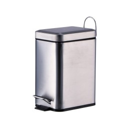 Cos gunoi cu pedala otel argintiu 24,5 x 12 x 25 cm, 3 L