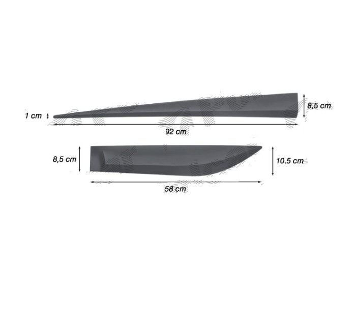 Set 2 buc bandouri usi laterale HYUNDAI IX20 (JC), 09.2010-05.19, partea dreapta, negru; all-purpose,