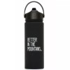 Bidon Termoizolant TSL Isotherme Gourd 500ml Negru, Inox, Sticla Apa Sport, Drumetii, Izolat Vacuum