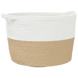 Cumpara ieftin Cos de rufe, bej si alb, &Oslash;60x36 cm, bumbac