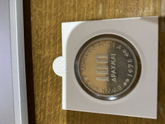 Moneda argint Grecia 100 drahme 1978 , stare buna foto