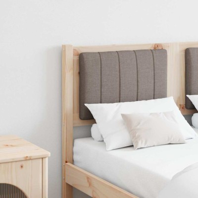 vidaXL Tăblie tapițată Maro 120 cm Lemn de pin masiv și stofă 879077 foto