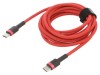 Cablu USB C 2m roșu textil 60W