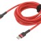 Cablu USB C 2m roșu textil 60W