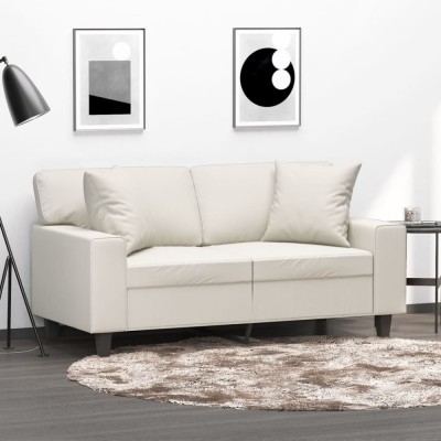 Perne decorative, 2 buc., crem, 40x40 cm, piele ecologică foto