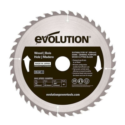 Disc pentru fierastrau circular, taiere lemn Evolution GW255TCT-40, O255x25.4 mm, 40 dinti foto