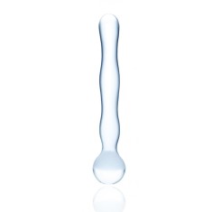 Dildo Round Tip, Sticla Premium, Transparent, 17 cm, Passion Labs, Glass Series