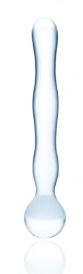 Dildo Round Tip, Sticla Premium, Transparent, 17 cm, Passion Labs, Glass Series foto