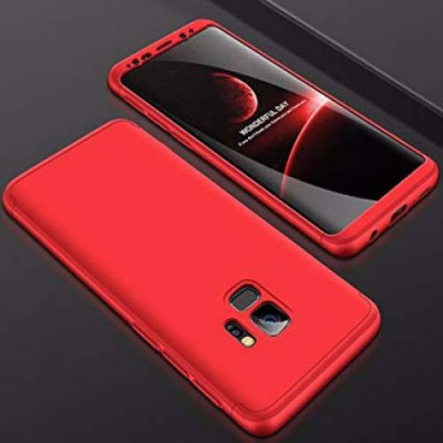 Husa protectie pentru Samsung Galaxy S9 Plus Rosu Fullbody acoperire completa 360 grade cu folie de protectie gratis foto