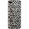 Husa silicon pentru Apple Iphone 7 Plus, Baroque Silver Pattern