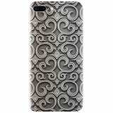 Husa silicon pentru Apple Iphone 7 Plus, Baroque Silver Pattern