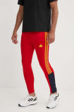 Adidas pantaloni de trening Tiro culoarea rosu, cu imprimeu, IY4518